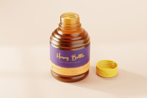 Honey Bottle Mockups – Unique Layouts for Standout Packaging | High-Resolution PSD, AI and Vector Formats